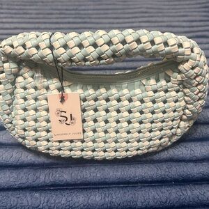 Sincerely Jules Light Blue Woven Handbag